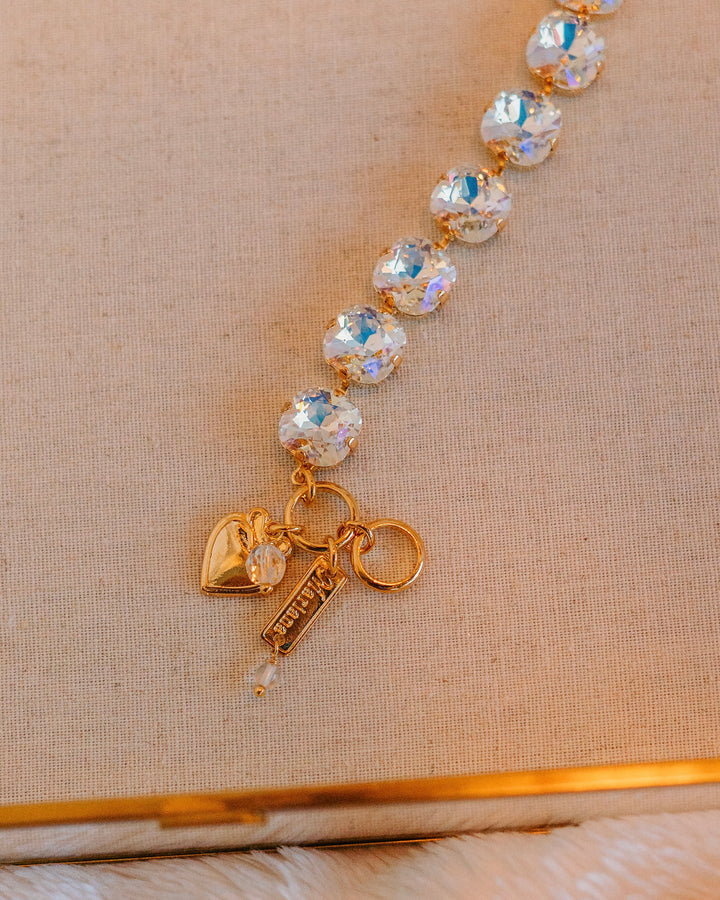 Mariana: Clear Large Stone Bracelet  - B-4326/2-001MOL-YG - The Vogue Boutique