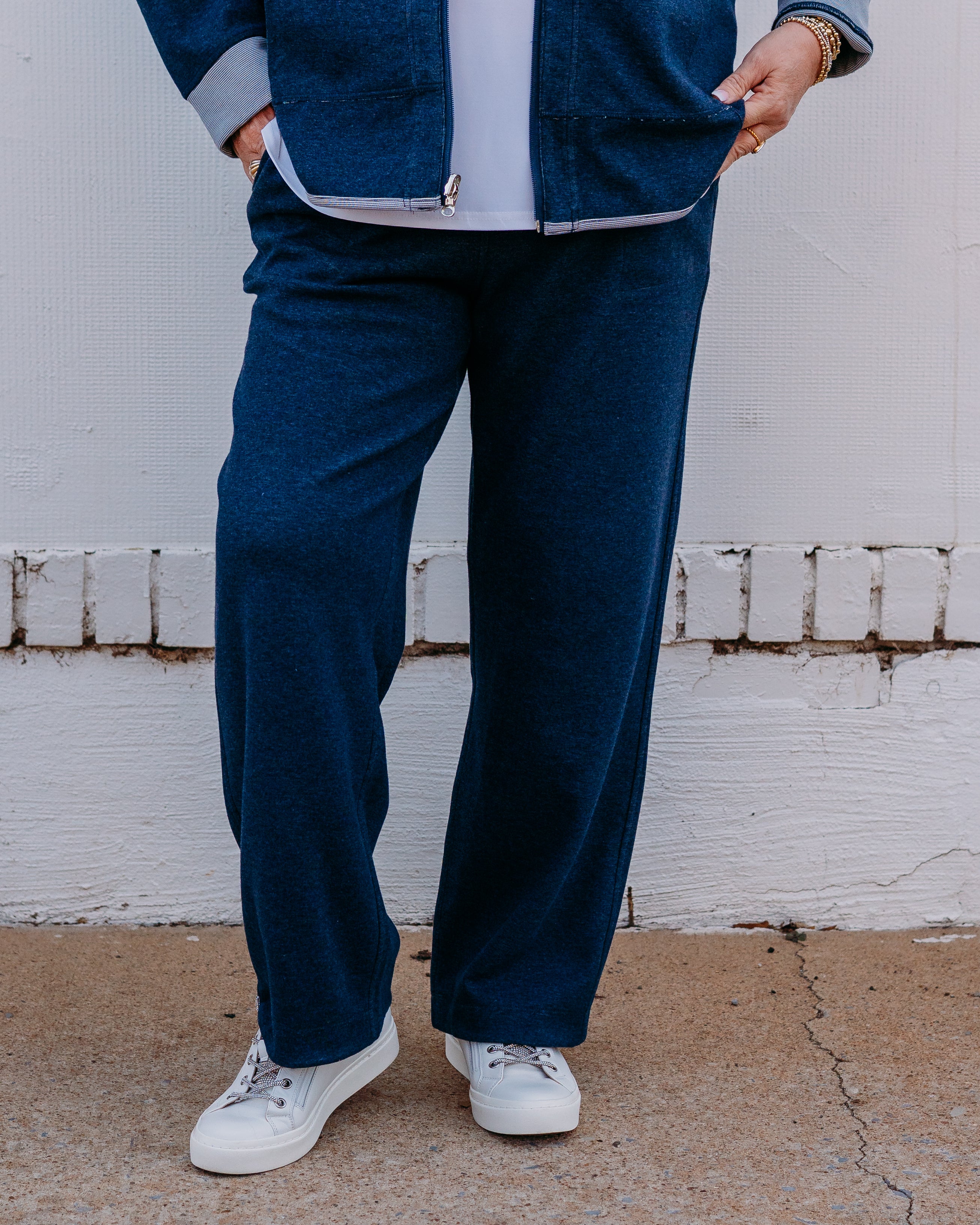 Multiples Elastic Waist Lounge Ankle Pant in Spring Tide | Work