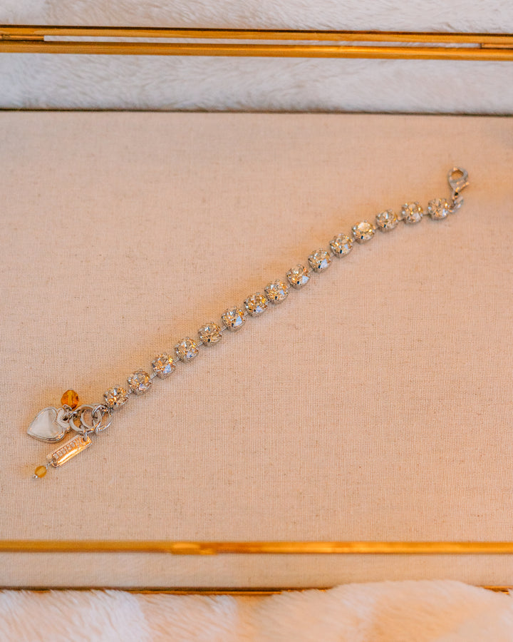 Mariana: Clear Small Stone Bracelet in Silver B-4252-001MOL-RO - The Vogue Boutique