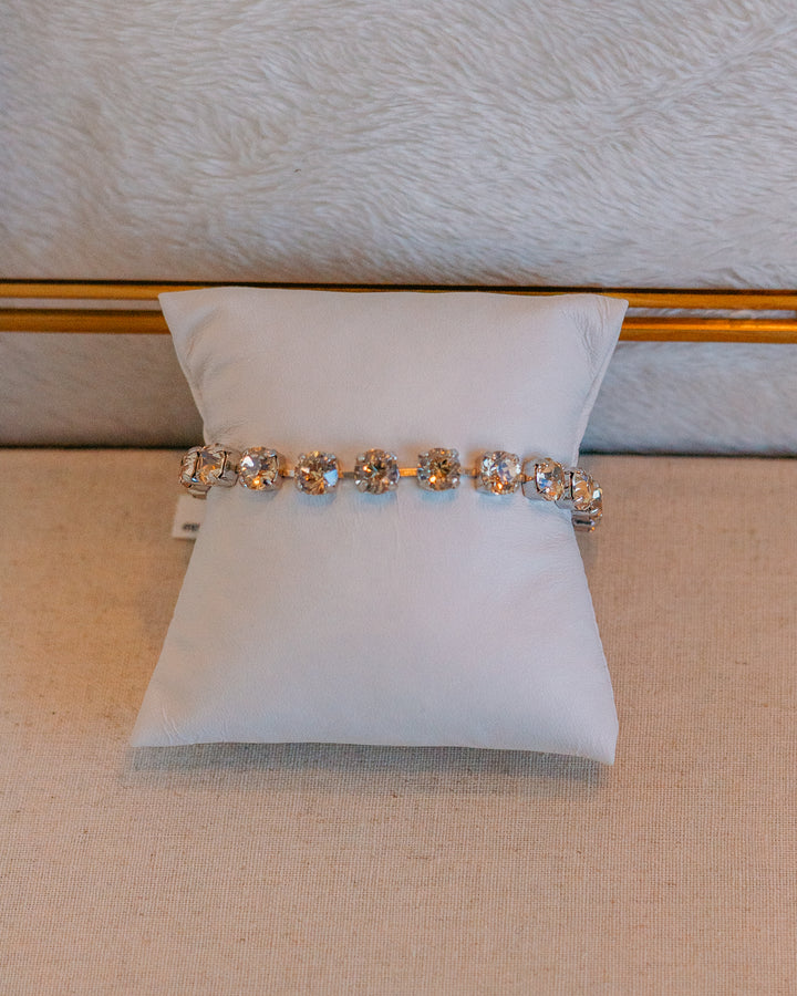 Mariana: Clear Small Stone Bracelet in Silver B-4252-001MOL-RO - The Vogue Boutique