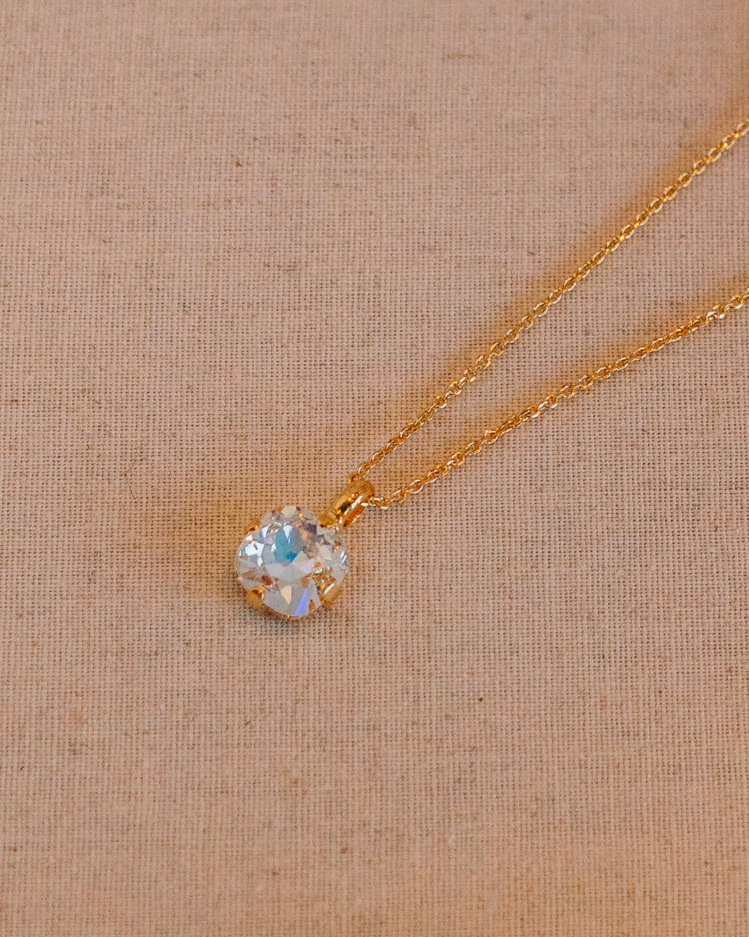 Mariana: Clear Medium Stone Necklace - N-5326/4-216-YG