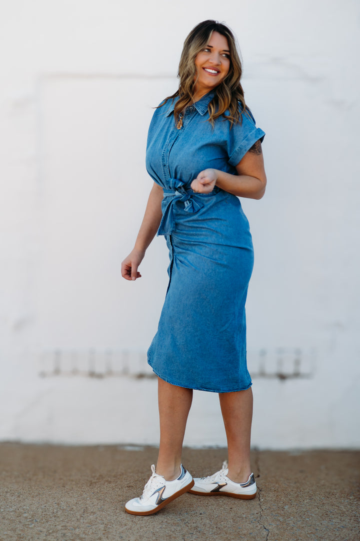 Steve Madden: Tori Dress in Chambray Blue - The Vogue Boutique