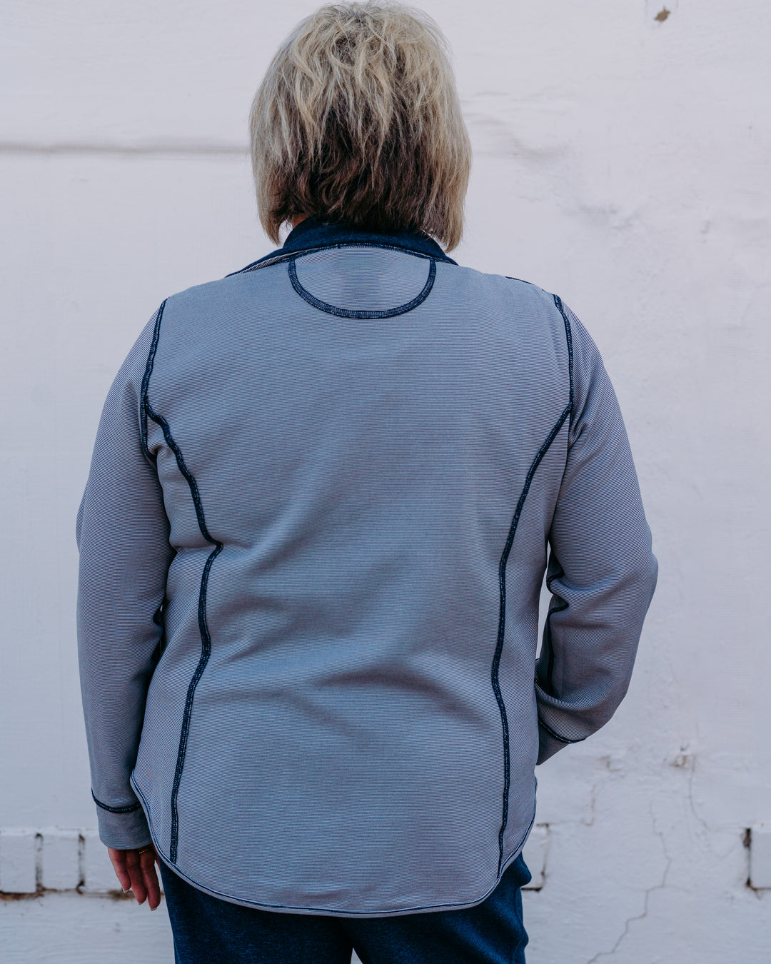 Multiples: Cuffed Long Sleeve Reversible Jacket (Spring Tide) (M16301JM) - The Vogue Boutique