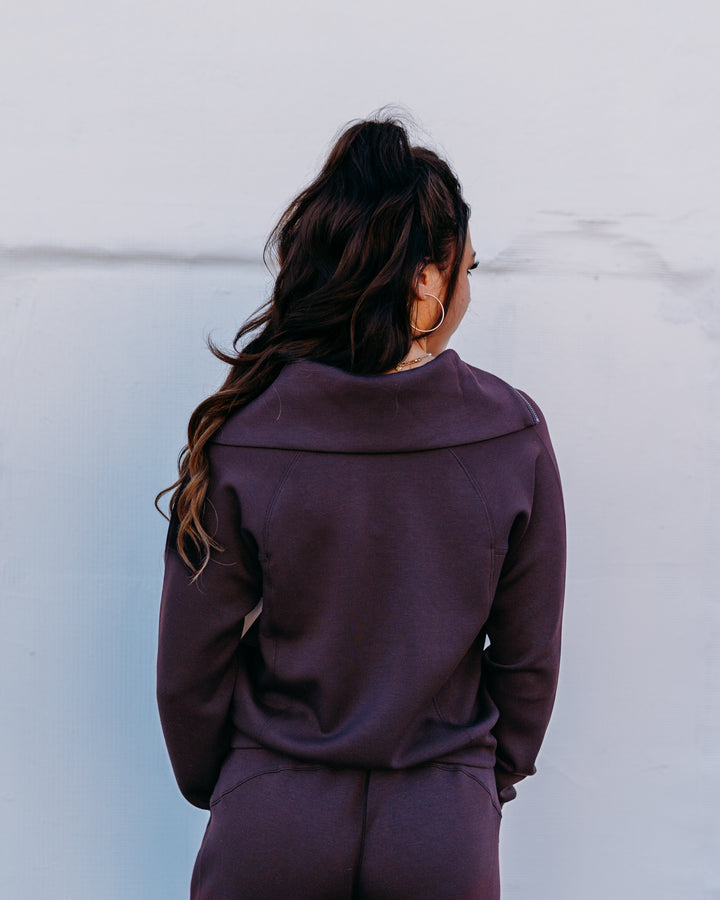Spanx: Airessentials Half Zip in Truffle Brown - The Vogue Boutique