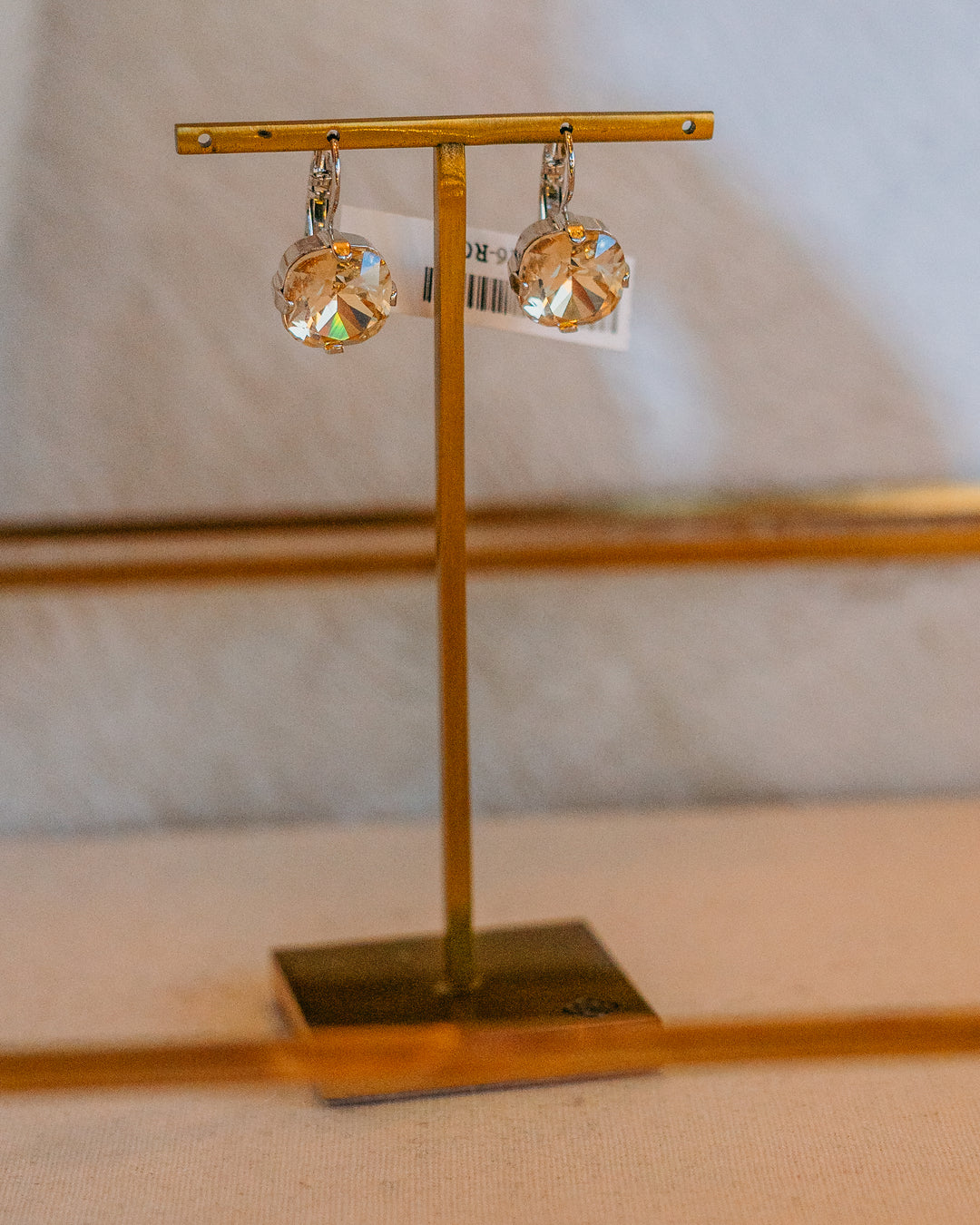 Mariana: Clear Large Stone Drop Lever Back Earrings - E-1326/4-216-RO6