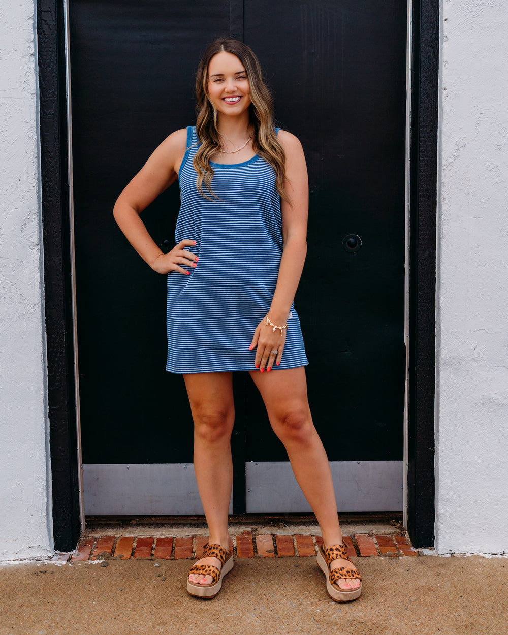 Z Supply: Mathis Striped Mini Dress in Vintage Indigo - The Vogue Boutique