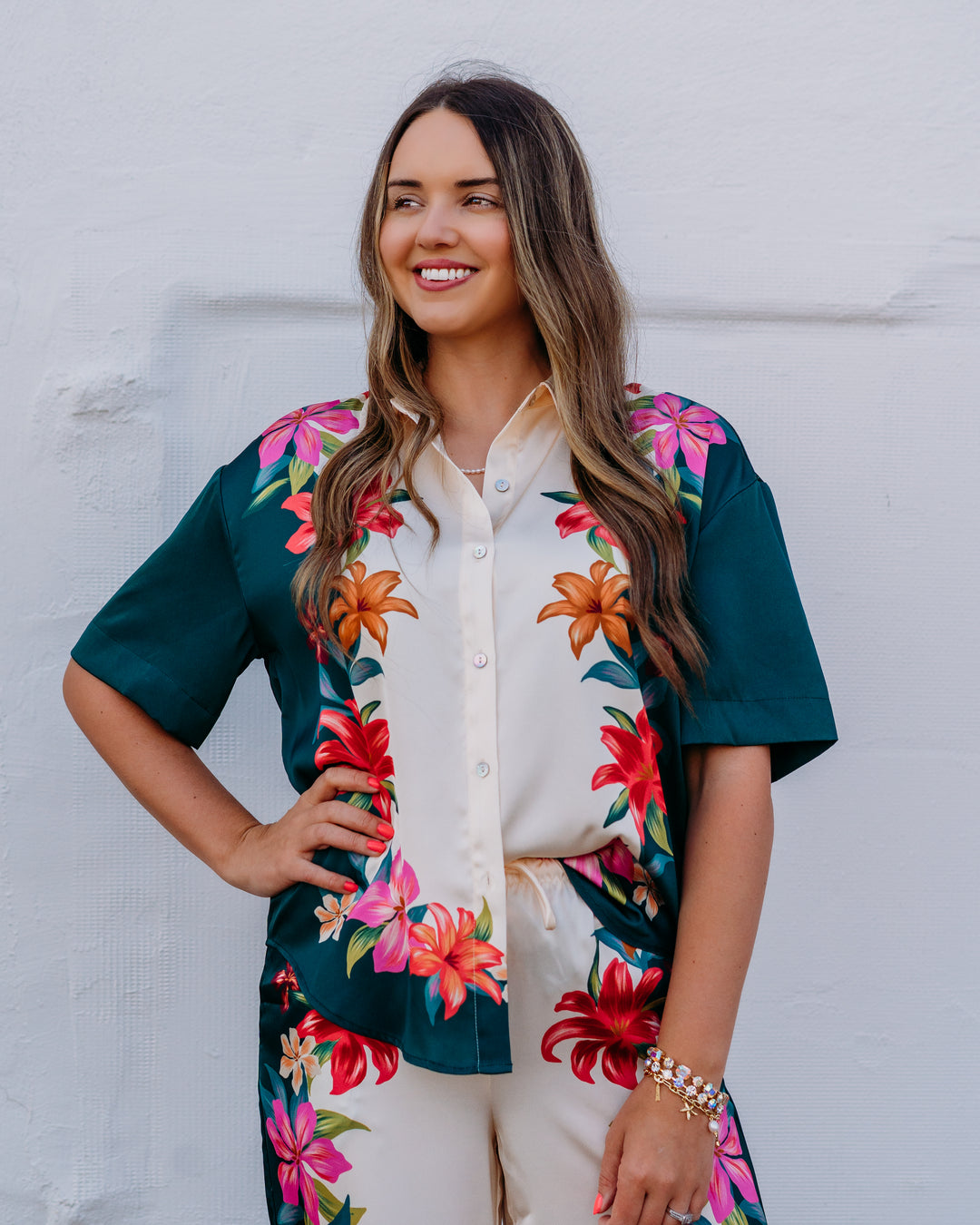 Z Supply: Lani Kiwi Button Up in Multi - The Vogue Boutique