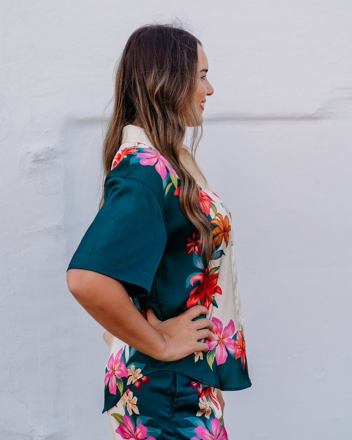 Z Supply: Lani Kiwi Button Up in Multi - The Vogue Boutique