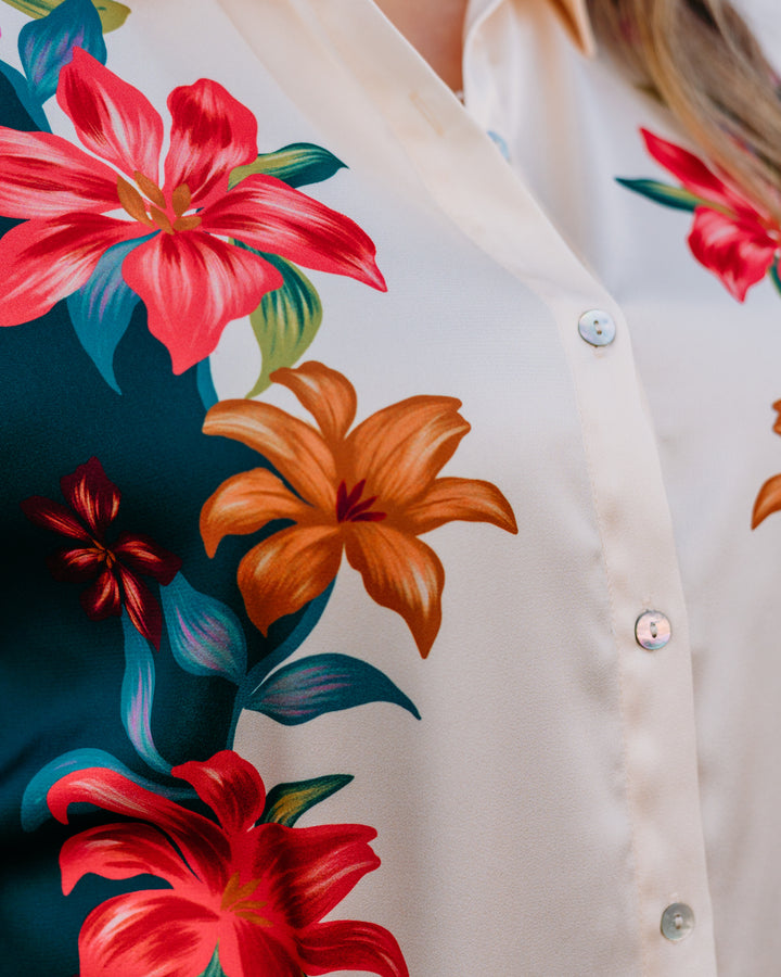 Z Supply: Lani Kiwi Button Up in Multi - The Vogue Boutique