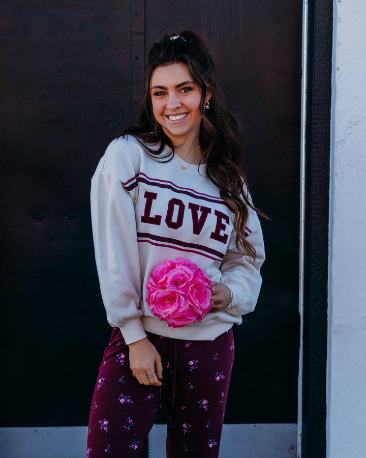 Z Supply: Oversized Love Sweatshirt in Vanilla Ice - The Vogue Boutique