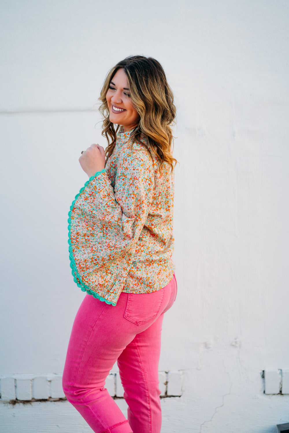 Sister Mary: Luz Coral Floral Top - The Vogue Boutique