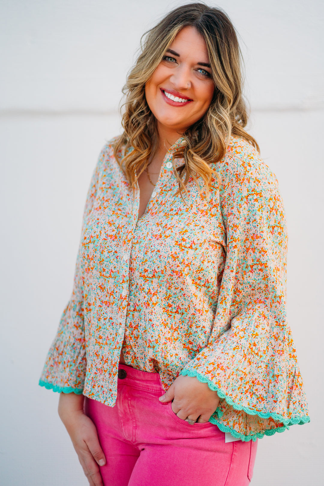 Sister Mary: Luz Coral Floral Top - The Vogue Boutique