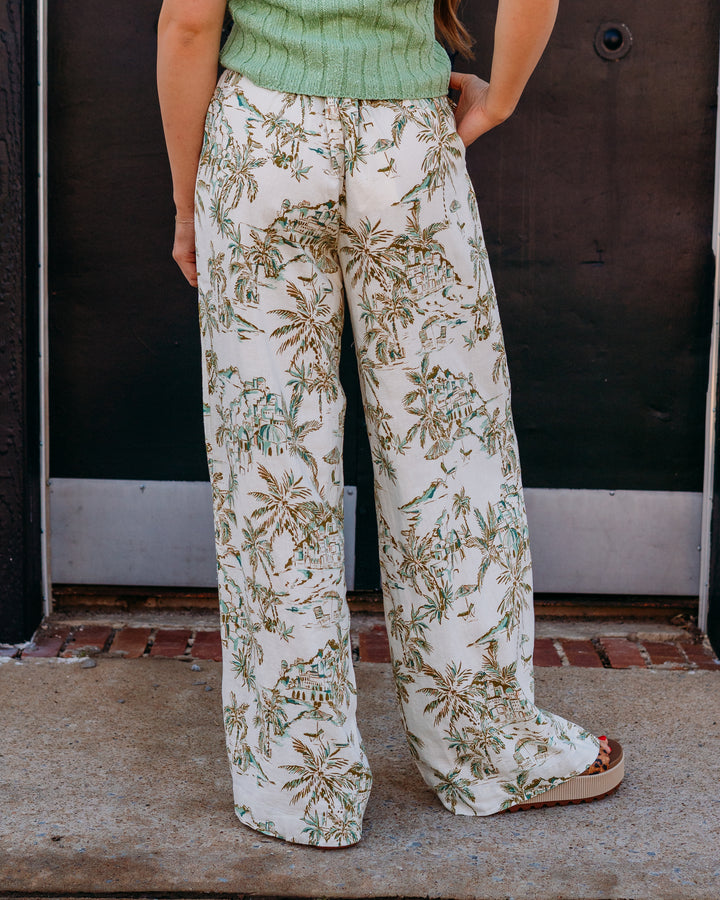 Z Supply: Overlook Tiki Tide Linen Pant in Island Coconut - The Vogue Boutique