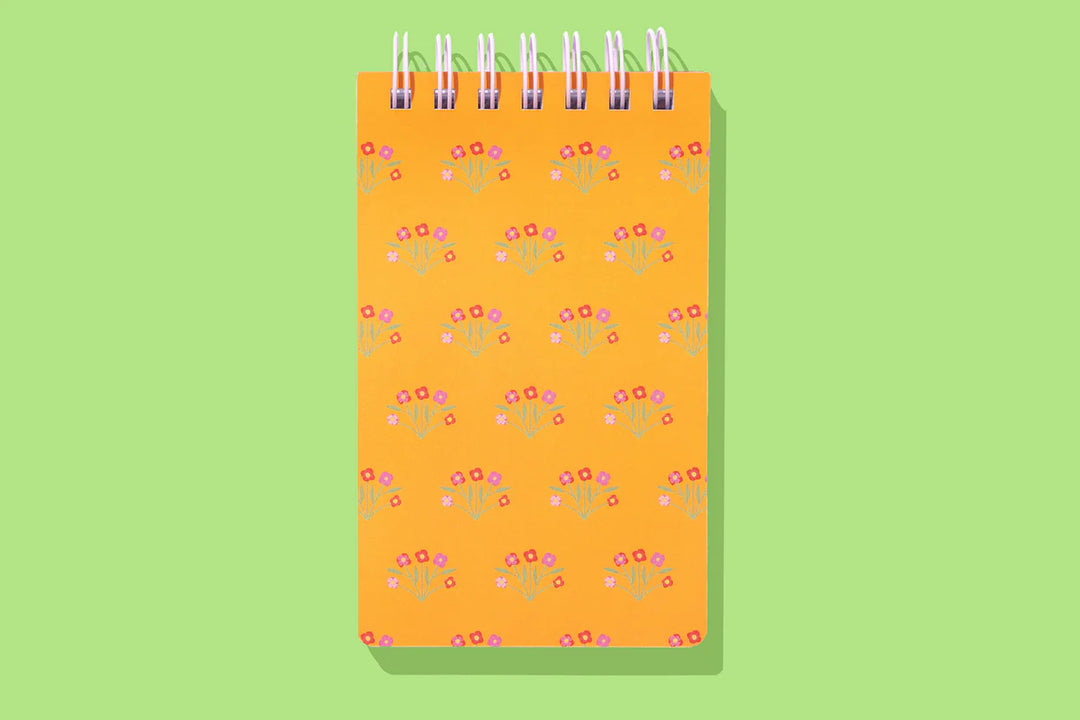 Taylor Elliott Designs: Orange Bouquets Spiral Top Notebook