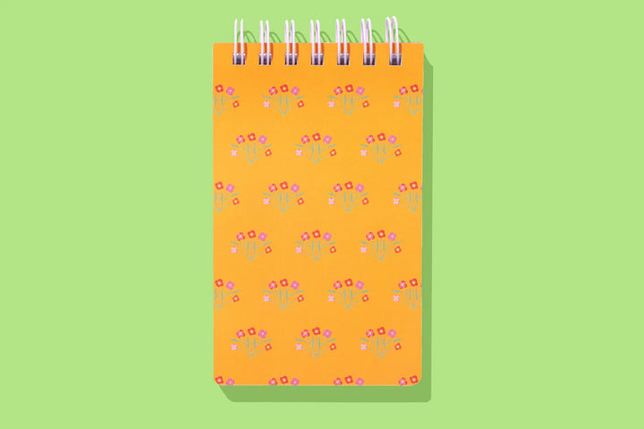 Taylor Elliott Designs: Orange Bouquets Spiral Top Notebook