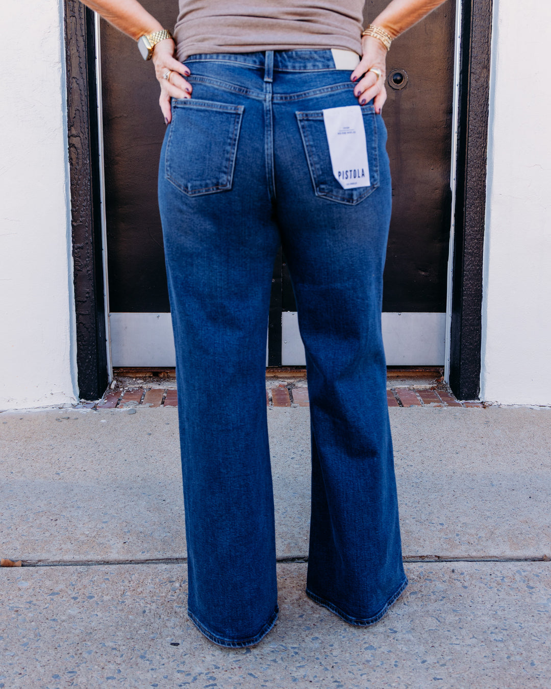 Pistola: Vivian Mid Rise Wide Leg in Blue Depths (P00016530)