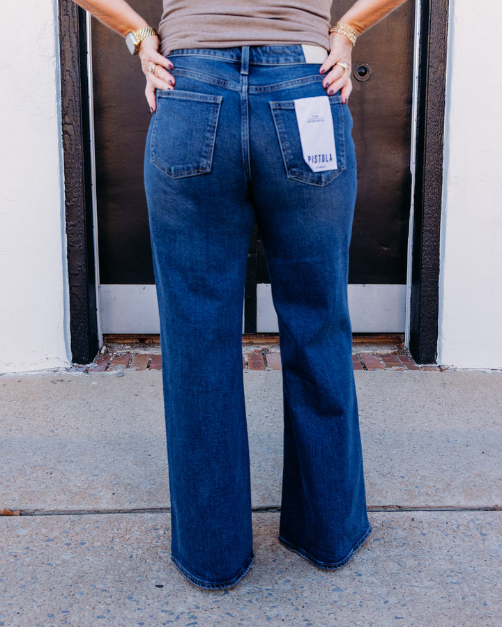 Pistola: Vivian Mid Rise Wide Leg in Blue Depths (P00016530)