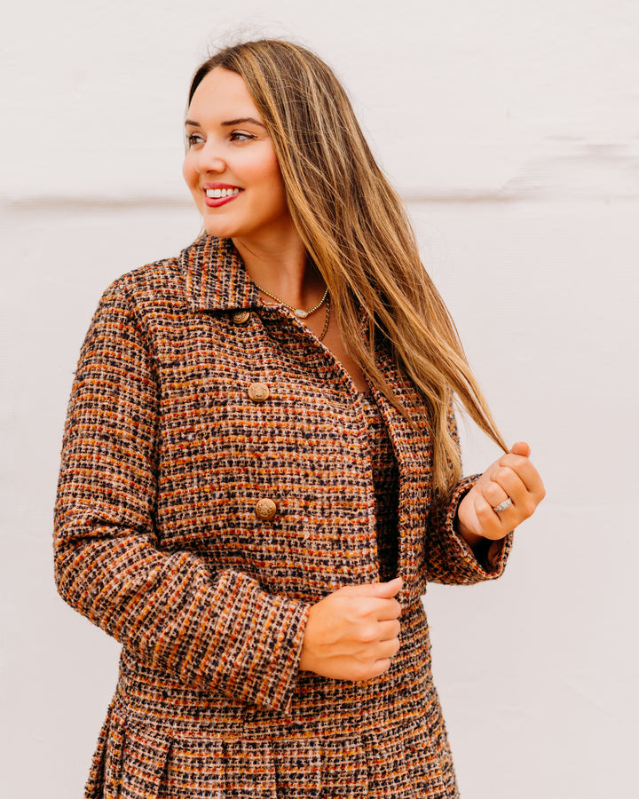 Steve Madden: Avie Jacket in Brown Plaid Mix