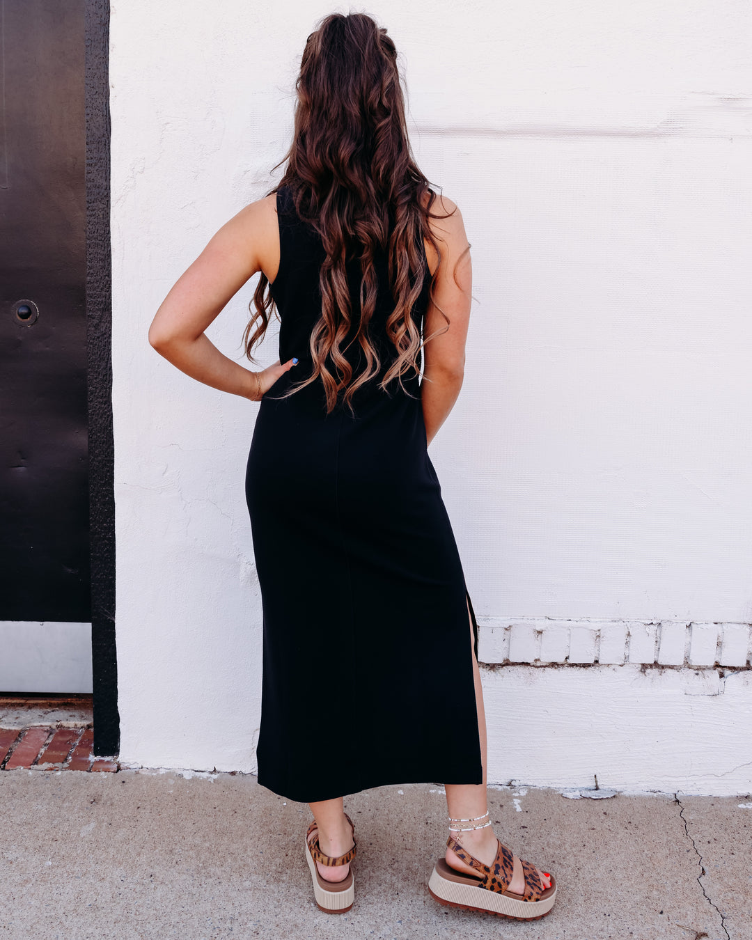 SPANX AIRESSENTIALS® FRENCH RIB MAXI TANK DRESS IN VERY BLACK (22244R)