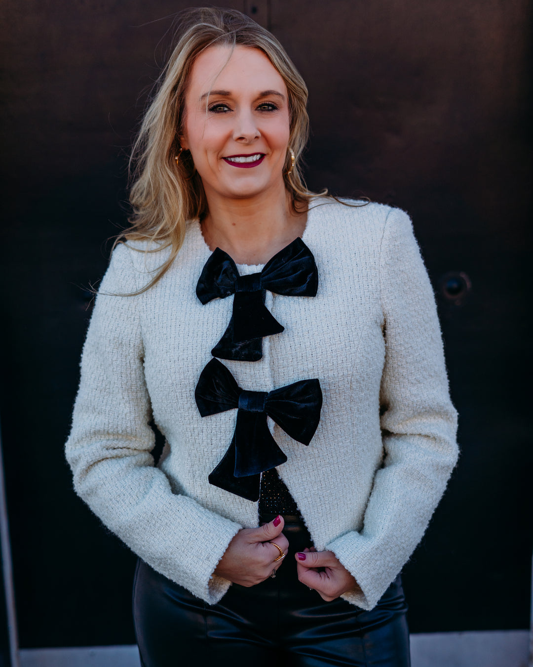 Dolce Cabo: Black Bow Jacket 75754 - The Vogue Boutique