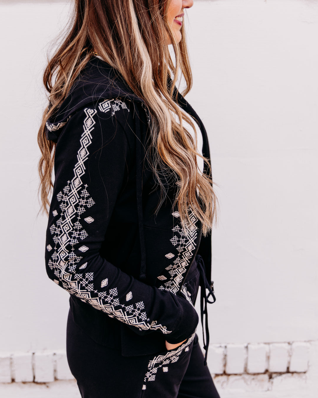 Johnny Was: Modern Zip Up Sweatshirt in Tamira