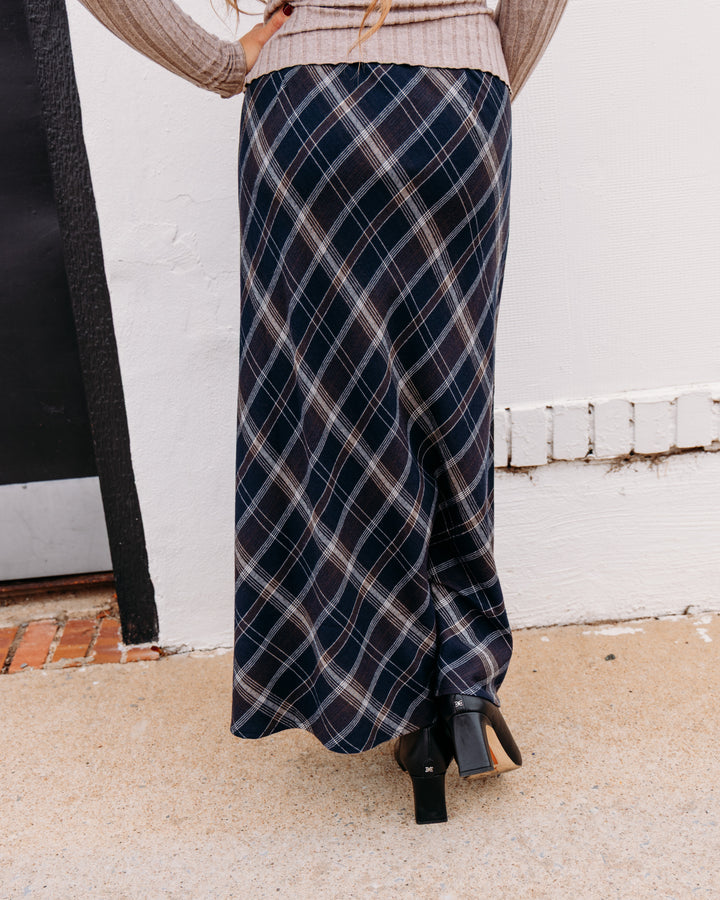 Z Supply: Crestview Plaid Maxi Skirt in Eclipse (ZK264201S)