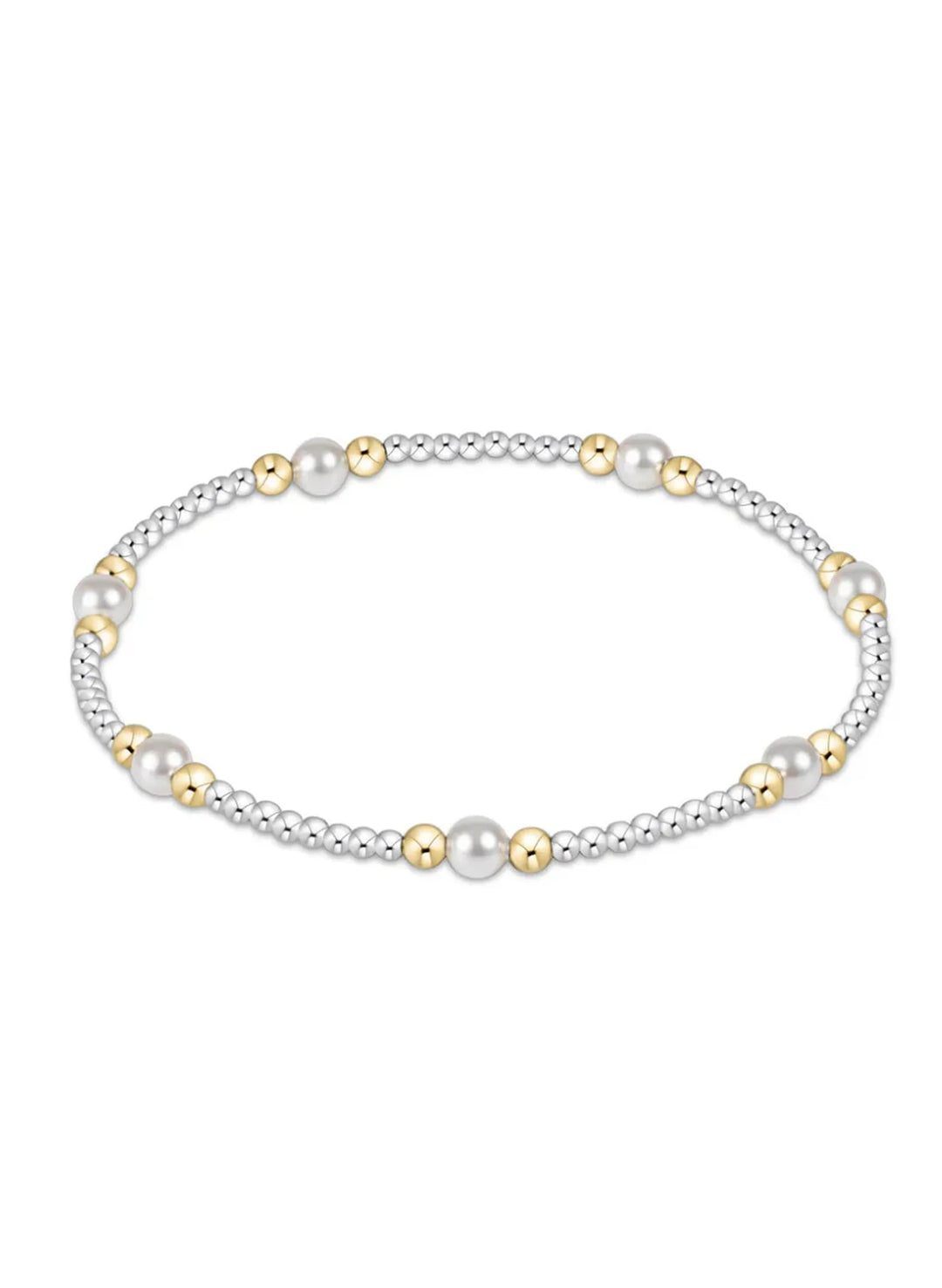 Enewton: Classic Purpose Pattern 4mm Bead Bracelet in Pearl