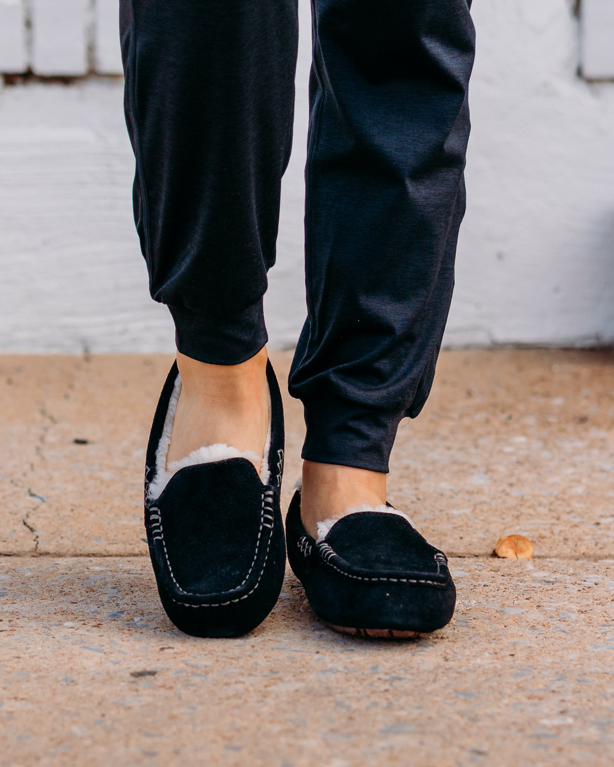 UGG Ansley Black Suede Slippers | Indoor & Outdoor Use – The Vogue