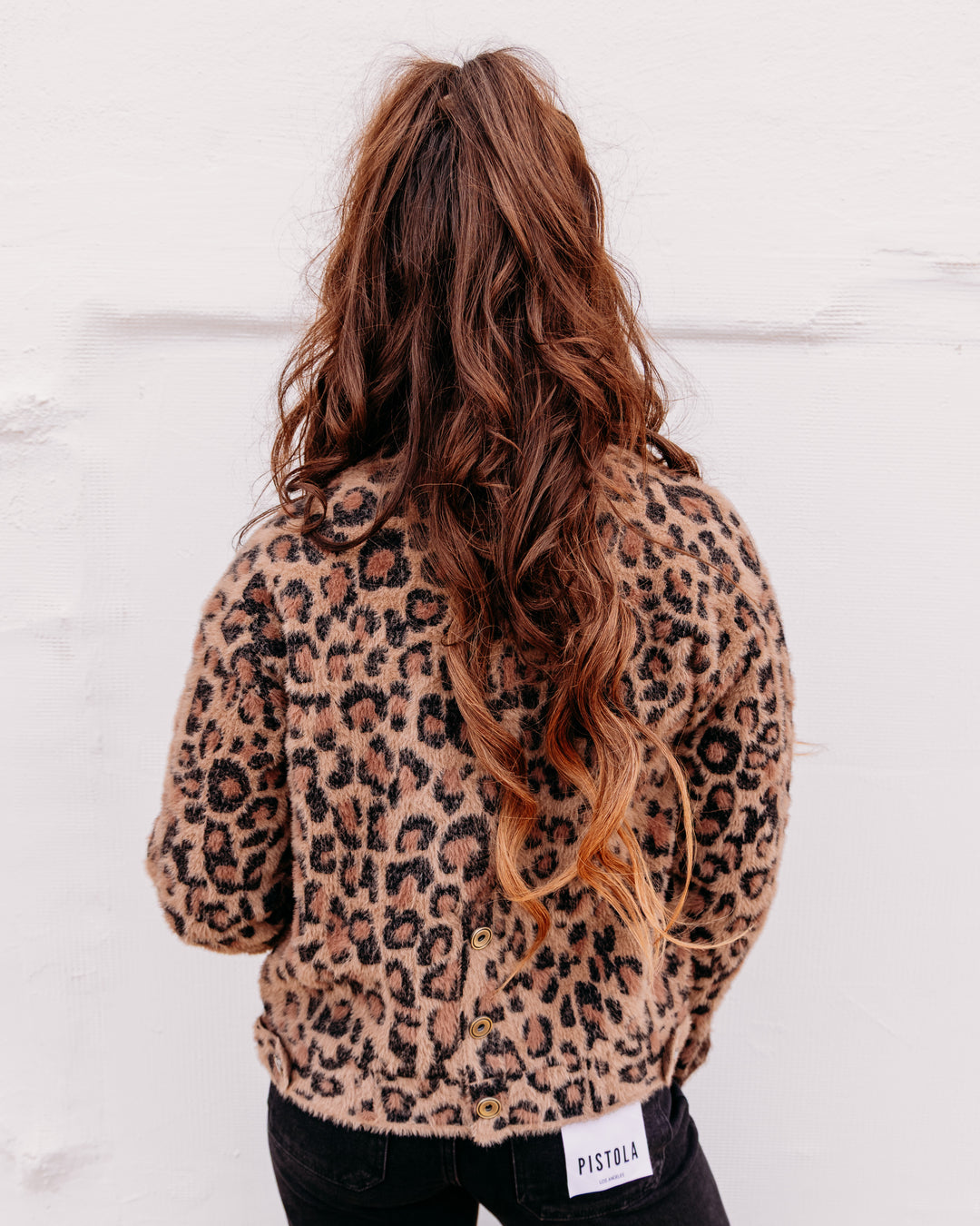 Charlie B: Eyelash Yarn Jacquard Jacket With Patch Pockets in Léopard (C6432P)