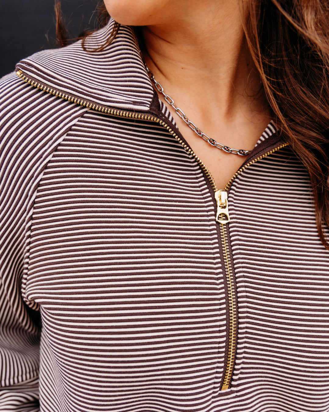Varley: Milano Half Zip Sweat 2.0 in Coffee Bean / Birch (VAR02122)