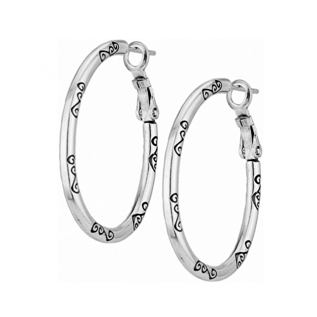 Brighton: Oval Hoop Charm Earrings - The Vogue Boutique
