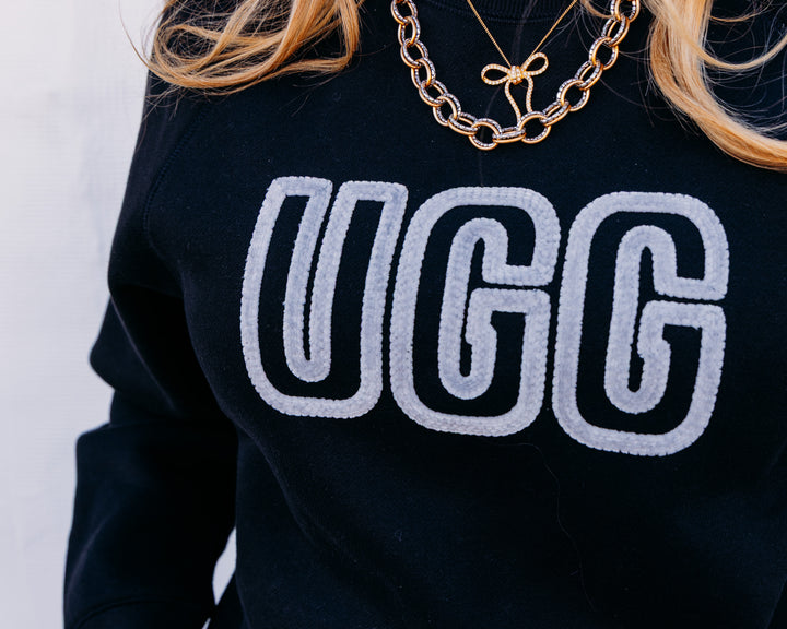 UGG: UGG Logo Crewneck in Black (1171477)