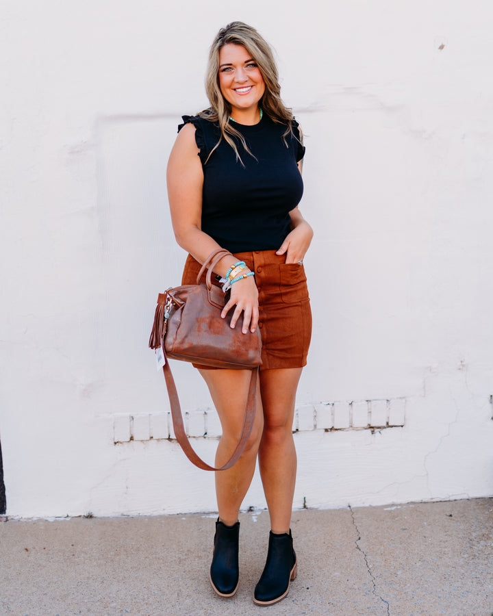 Dear John: Quinn Jean Skirt in Chocolate - The Vogue Boutique