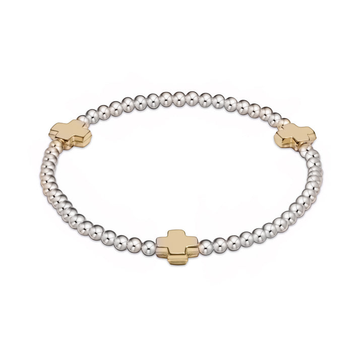 Enewton: Signature Cross Mixed Metal 3mm Bracelet - The Vogue Boutique