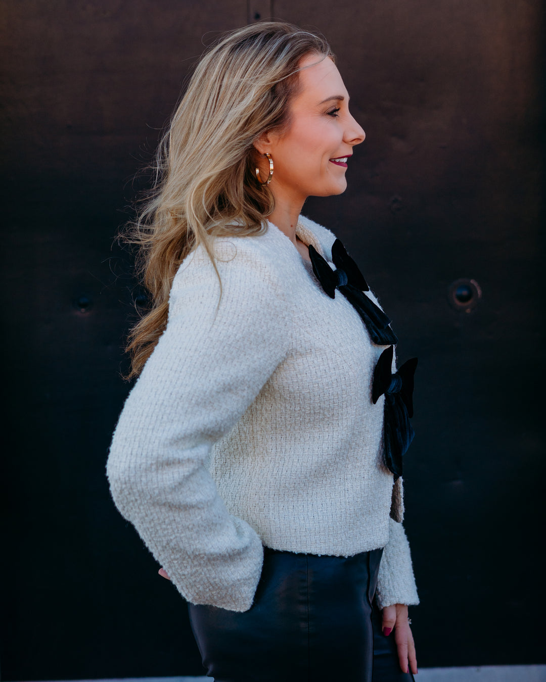 Dolce Cabo: Black Bow Jacket 75754 - The Vogue Boutique
