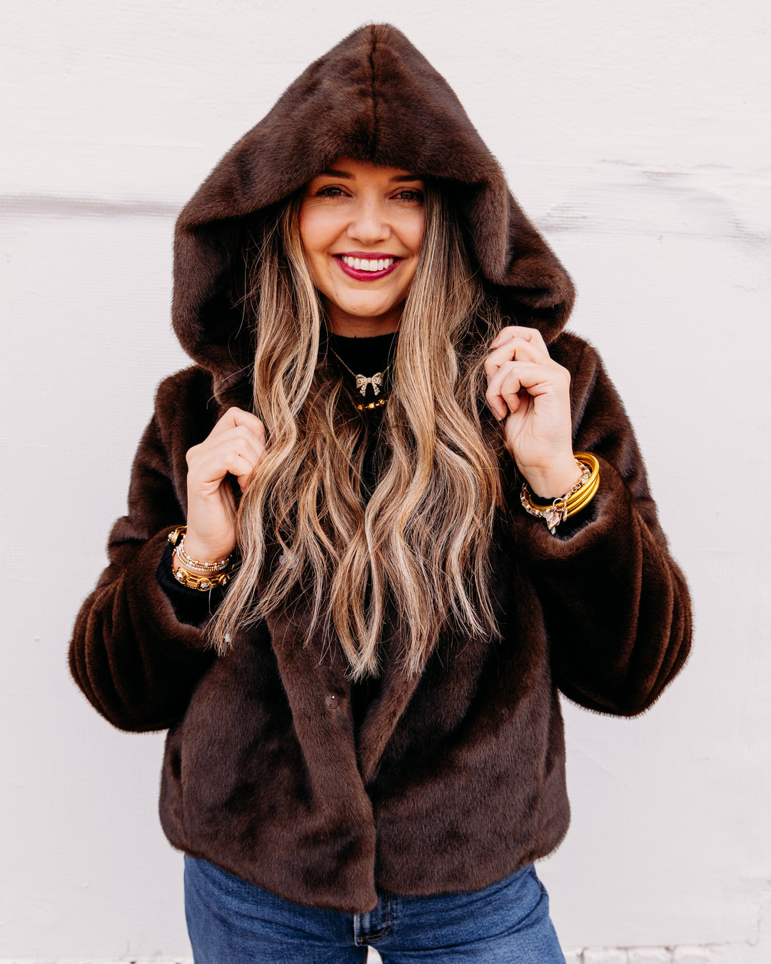 Kut: Saskia Faux Fur Jacket in Chocolate (KJ68501)