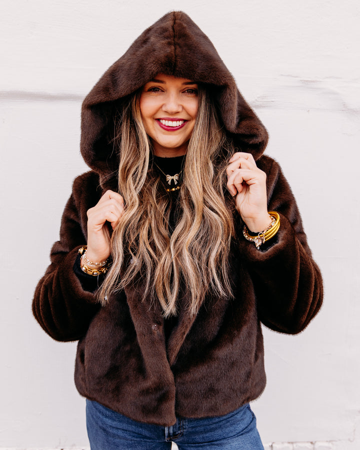 Kut: Saskia Faux Fur Jacket in Chocolate (KJ68501)