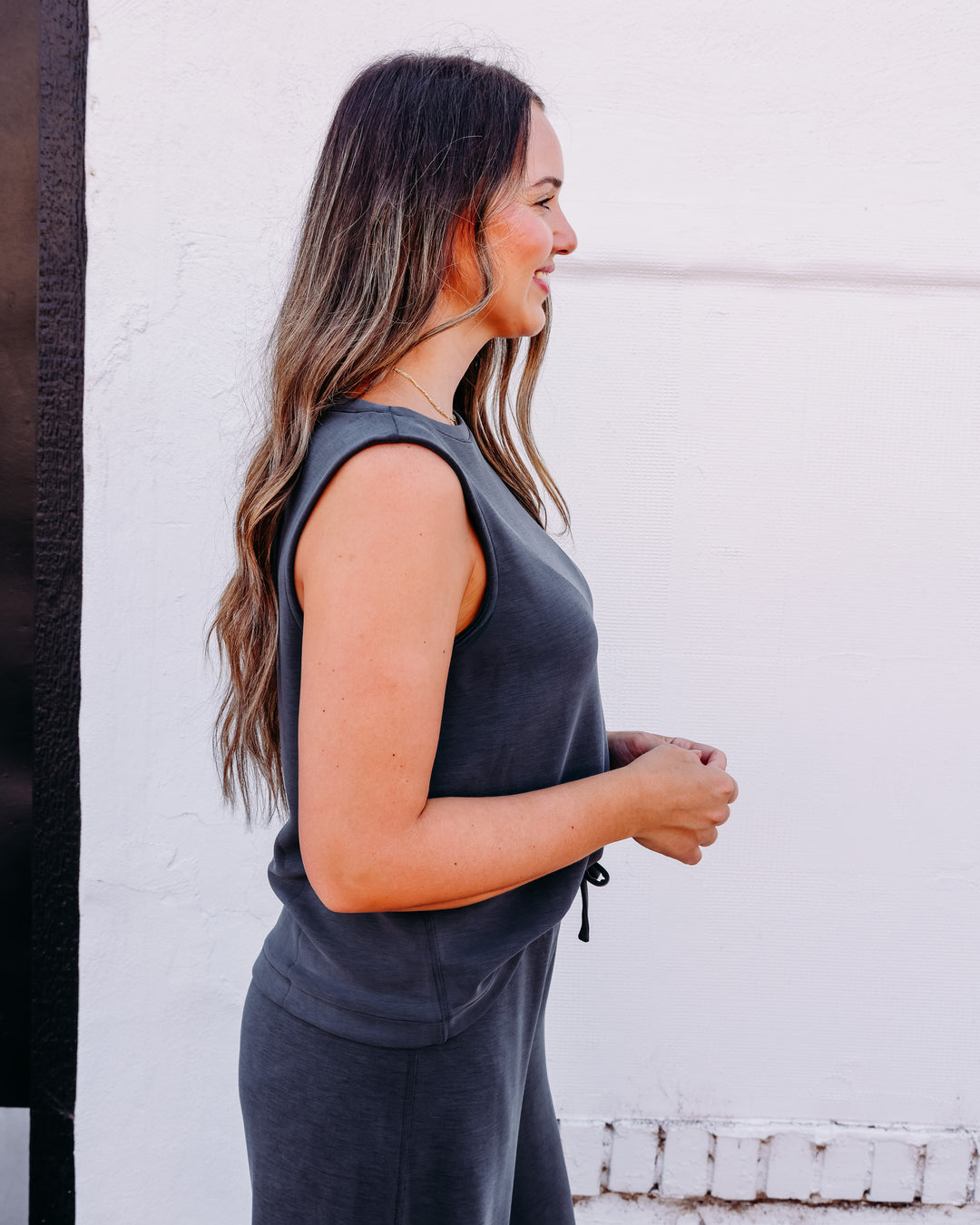 SPANX AIRESSENTIALS® BOATNECK TANK IN WASHED GRAPHITE (22510R)