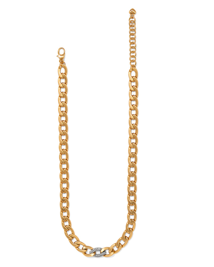 Brighton: Cleo Pave Link Gold Necklace