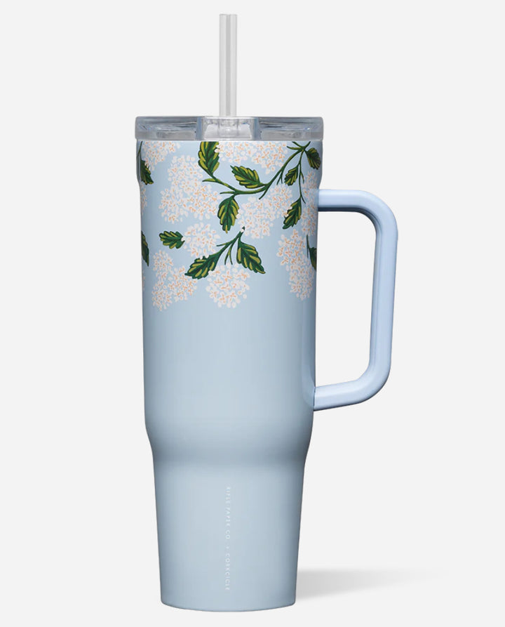 Corkcicle: 40oz Rifle Paper Gloss Blue Hydrangea Cruiser - The Vogue Boutique