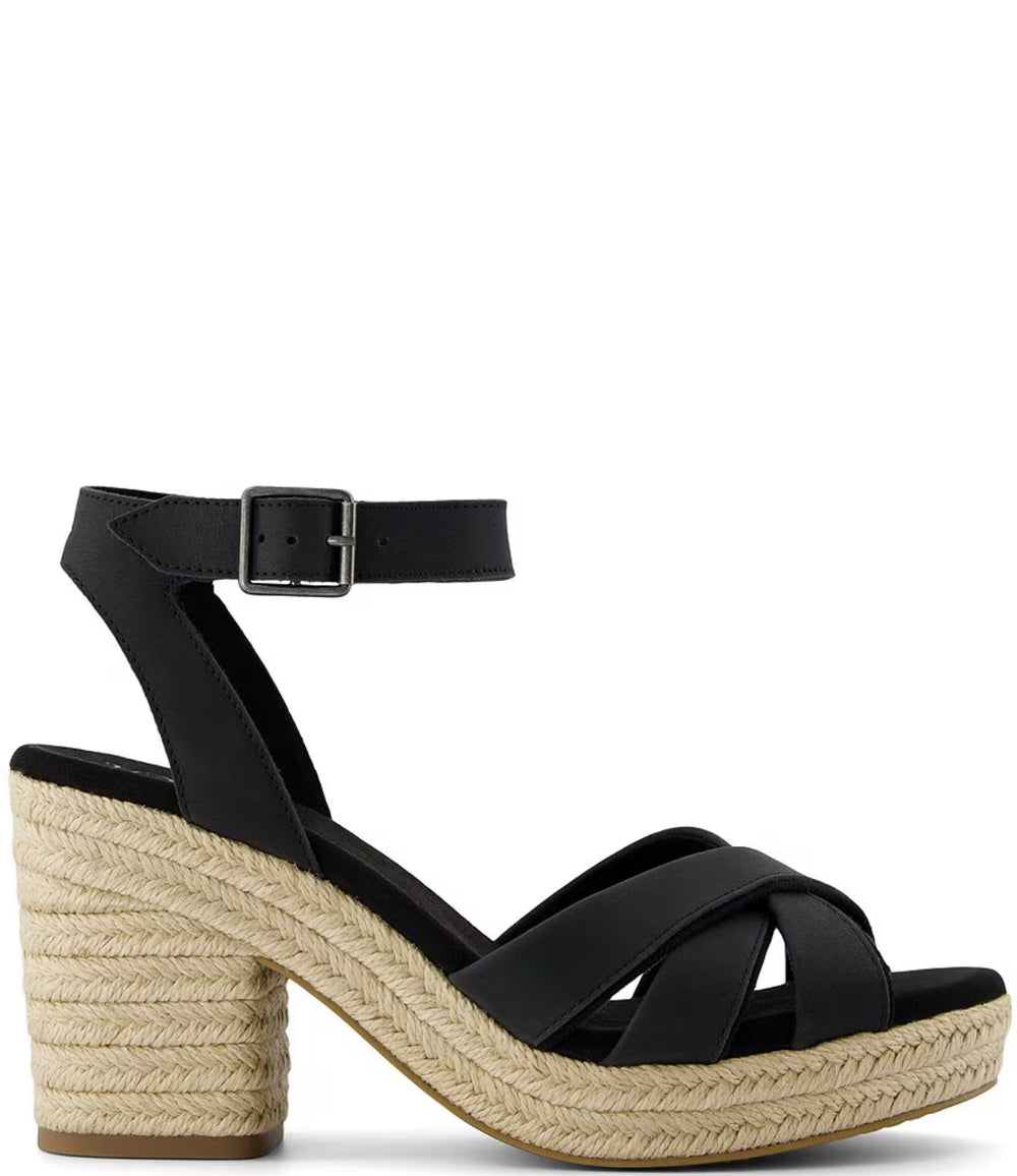 Toms: Majorca Strappy Sandals in Black - The Vogue Boutique