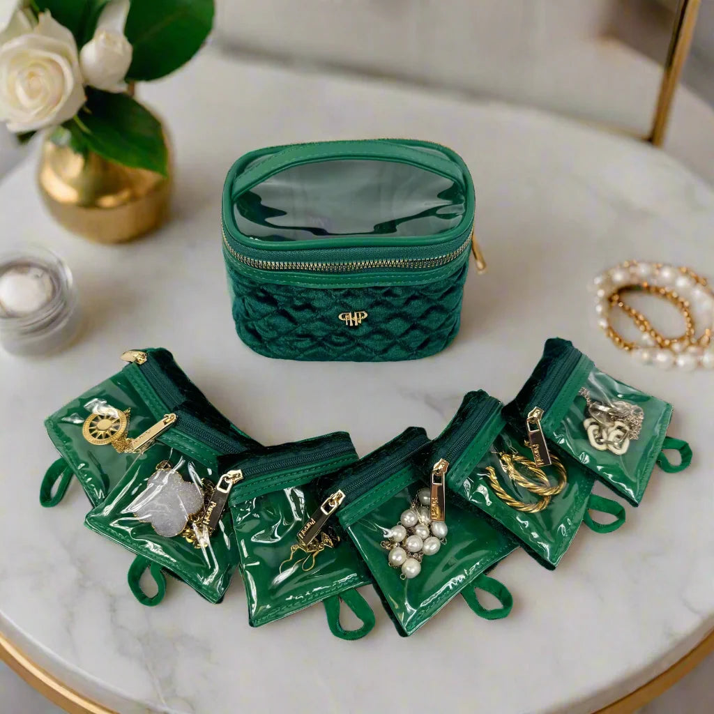 PurseN: Getaway Jewelry Case in Emerald Velvet (H2099EV)