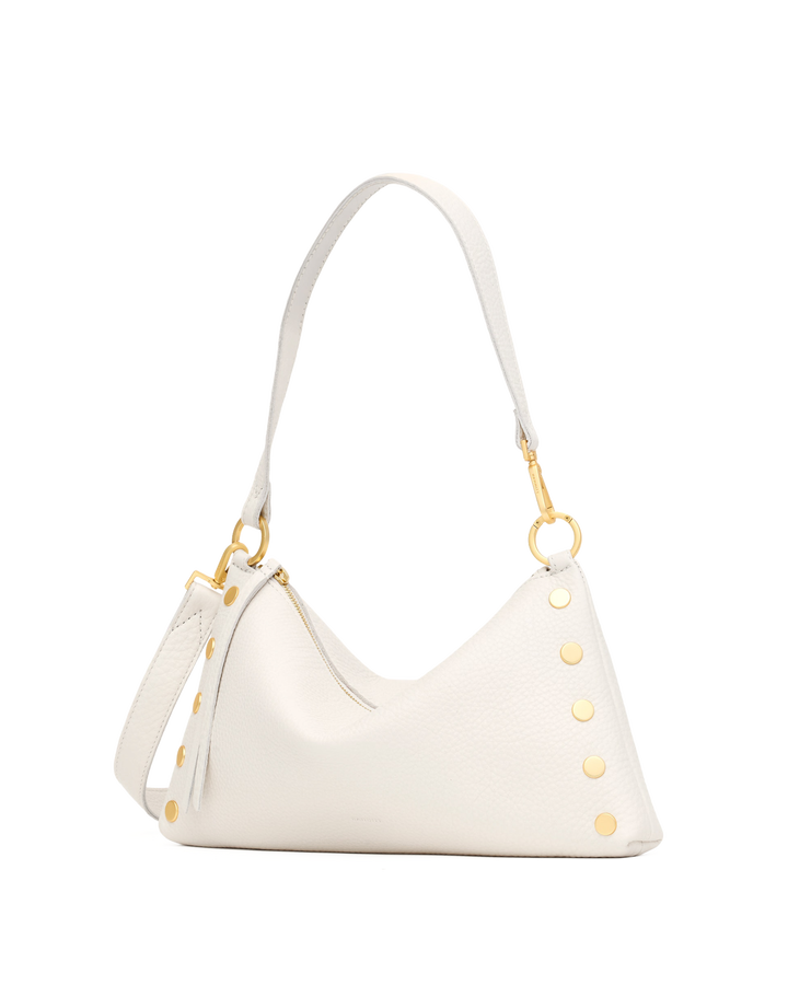 Hammitt Kyle Medium shoulder bag in calla lily white leather with gold stud details