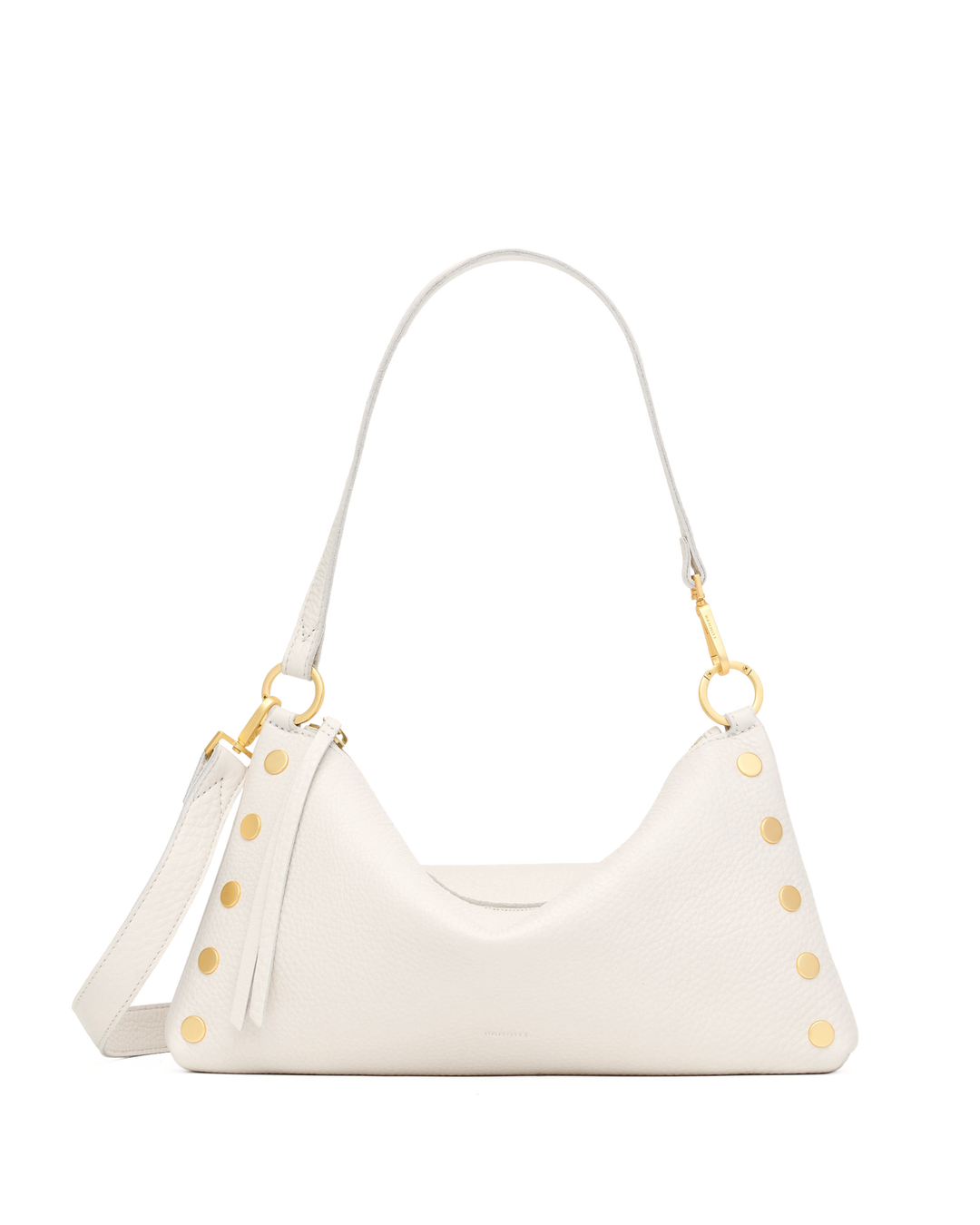 Hammitt Kyle Medium shoulder bag in Calla Lily white leather with gold stud details