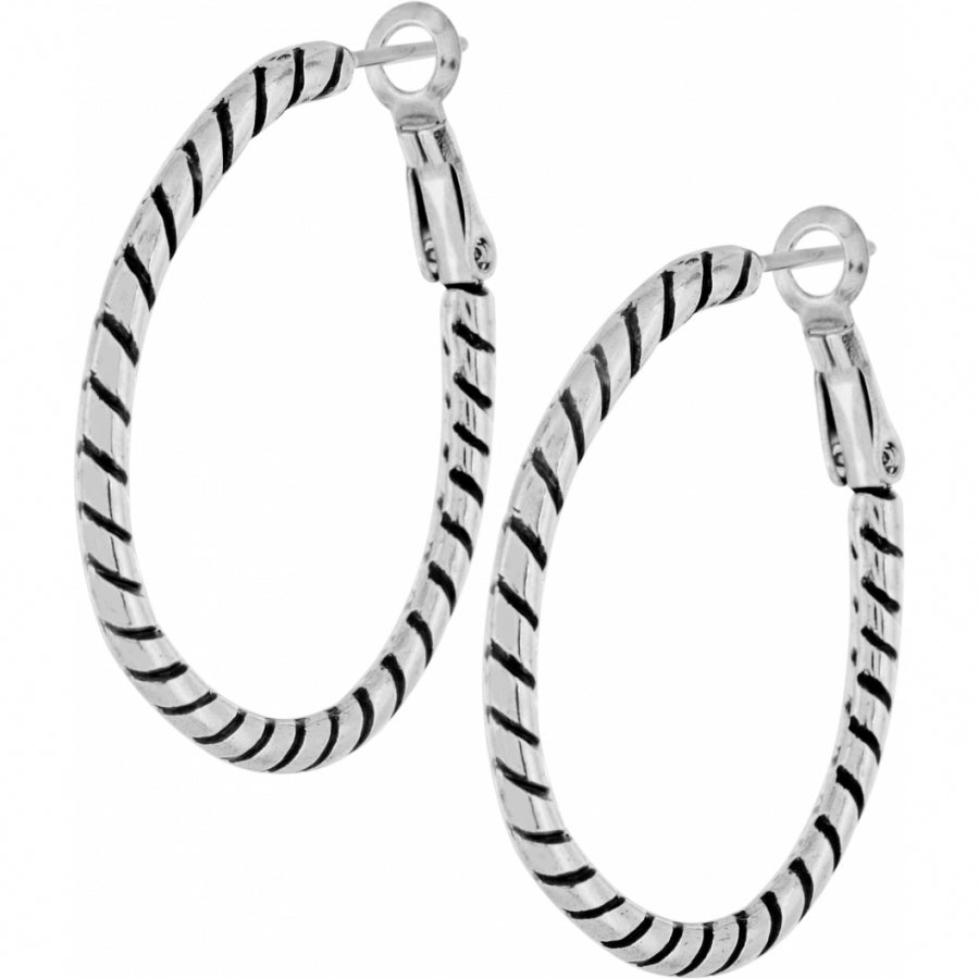 Brighton: Twist Oval Hoop Charm Earrings - The Vogue Boutique