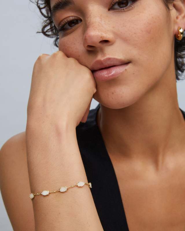 Kendra Scott: Emilie Link Bracelet In Gold Iridescent Drusy