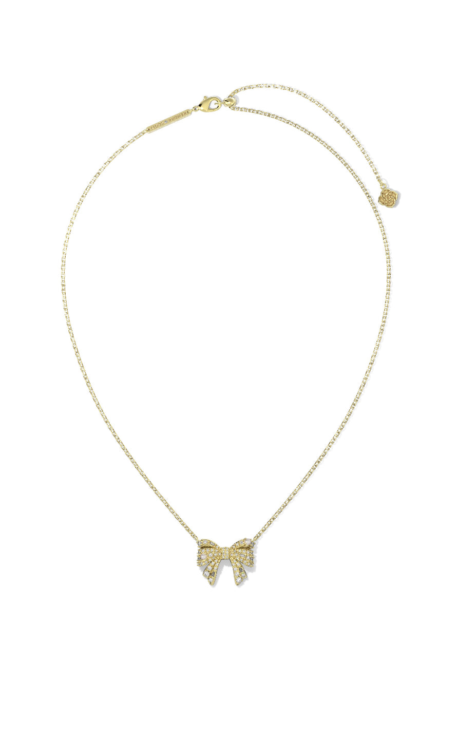 Kendra Scott: Krista Bow Short Pendant Necklace in Gold White Mix - The Vogue Boutique
