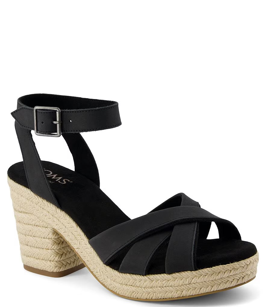 Toms: Majorca Strappy Sandals in Black - The Vogue Boutique