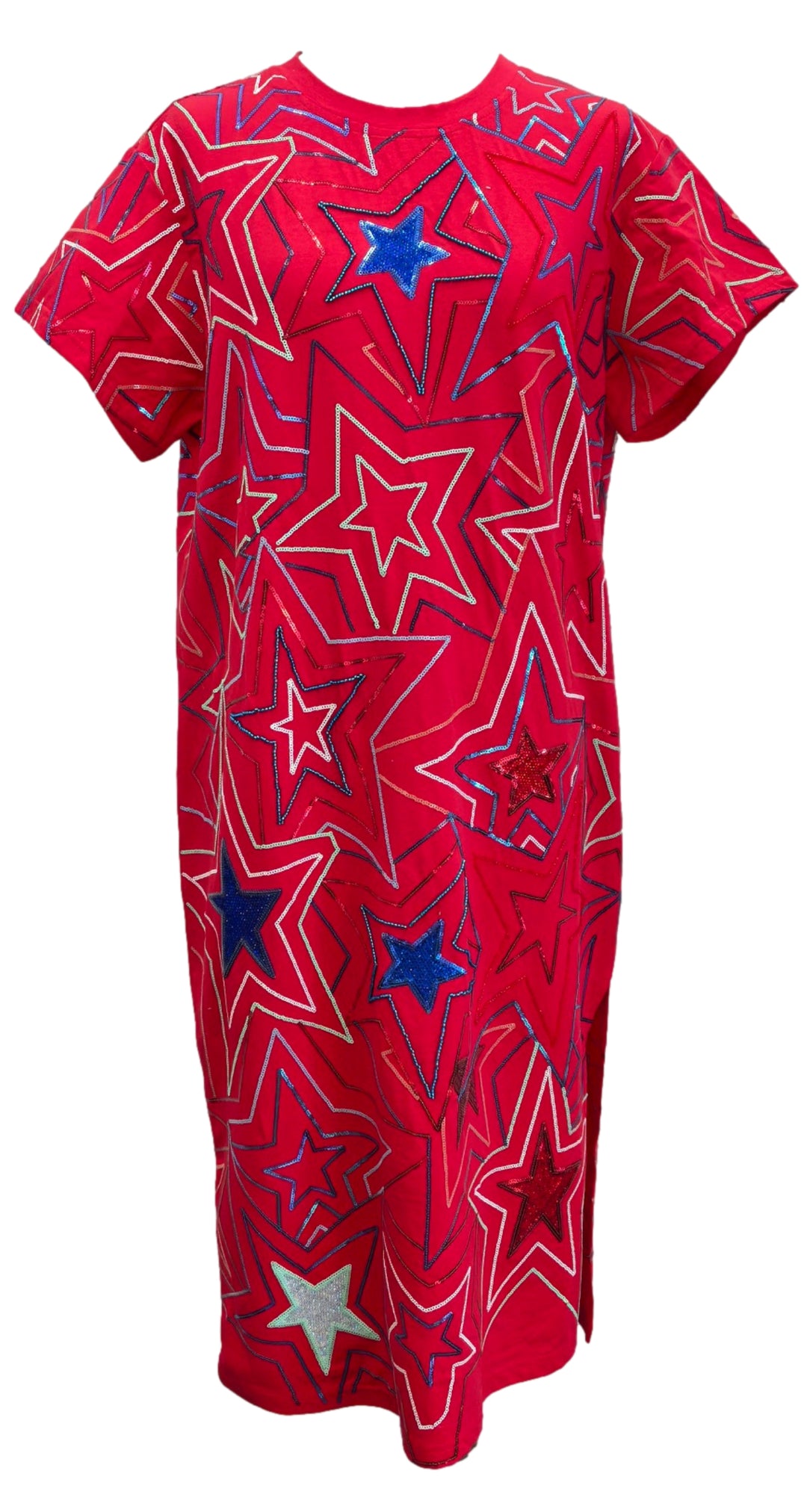 Queen of Sparkles Groovy Star Midi Tee Dress