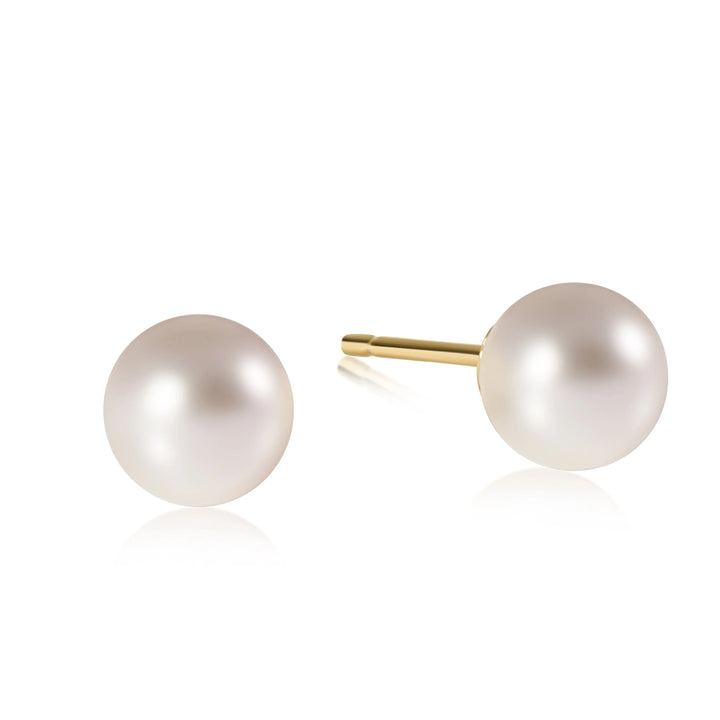 Enewton: Classic Ball Stud Earrings in Pearl - The Vogue Boutique